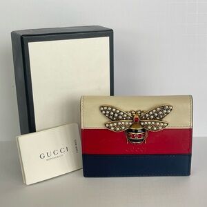 Authentic Gucci Queen Margaret Bee Wallet Card Case